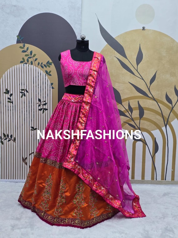 purple and orange combination dress yellow purple dress Yellow & Purple Sharara Top Style Lehenga Anarkali