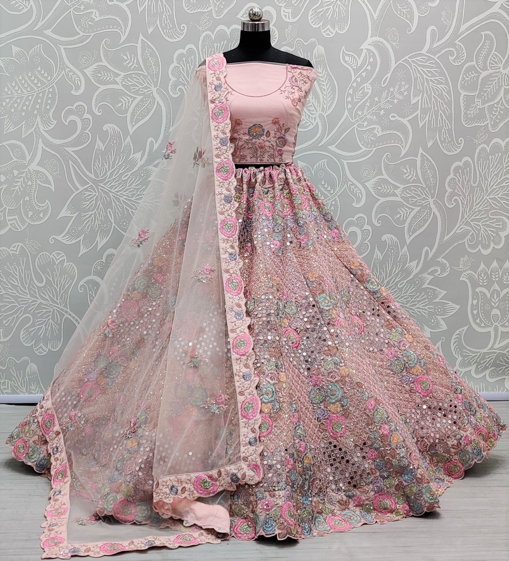 Peach shop net dress