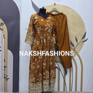 Embroidered Georgette Anarkali Gown with Dupatta: Indian Wedding Dress