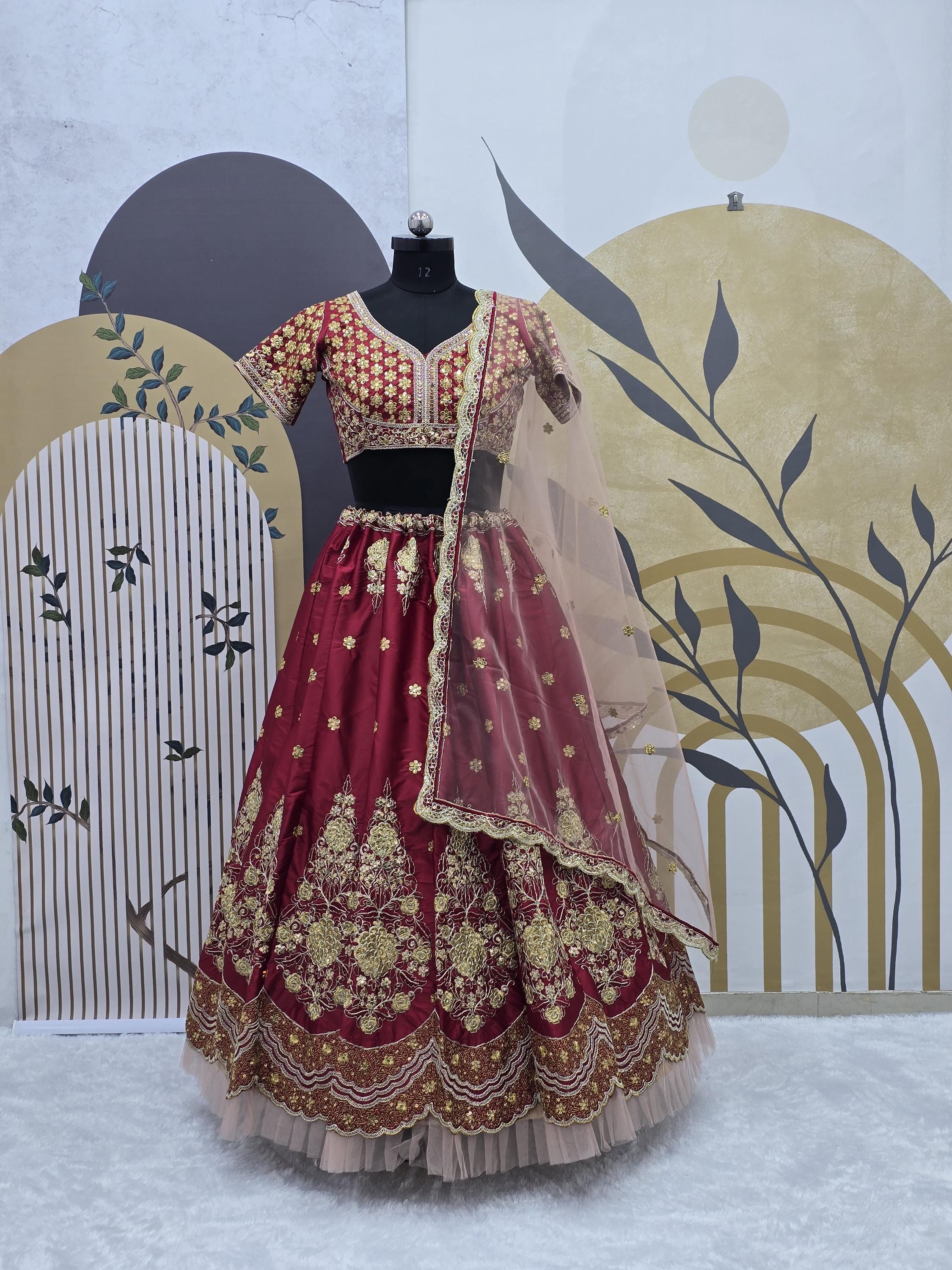 Maroon and Gold Wedding Dress - Etsy Singapore