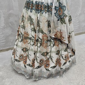 White Tabby Silk Lehenga with Embroidered Blouse, Weddings & Festivals, Elegant Gift for Bridesmaids image 9