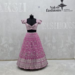 Pink Georgette Lehenga Choli Bridal Ethnic Dress, Wedding Festive Wear, Gift for Bridesmaids image 2