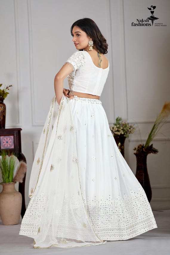Dark Blue Georgette Lehenga And Soft Net Dupatta For Women , Indian Lehenga , Bridesmaids Wedding Lehenga , Chaniya Choli , Pink Lehenga