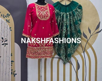 Embroidered Georgette Punjabi Suit: Dhoti Salwar Kameez, Wedding Wear