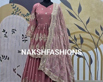 Embroidered Georgette Lehenga Choli with Dupatta: Party Wear
