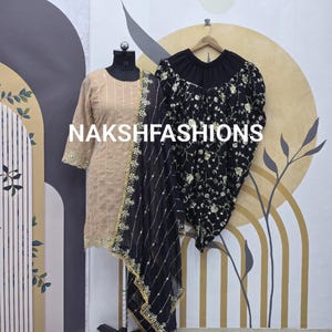 Embroidered Georgette Dhoti Salwar Suit: Indian 3-Piece Ethnic Wear