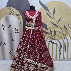 Red Mulberry Silk Lehenga Choli With Foil Paper With Sequence Work Blouse With Soft Net Less Border Dupatta For Women, Bridesmaid Lehenga