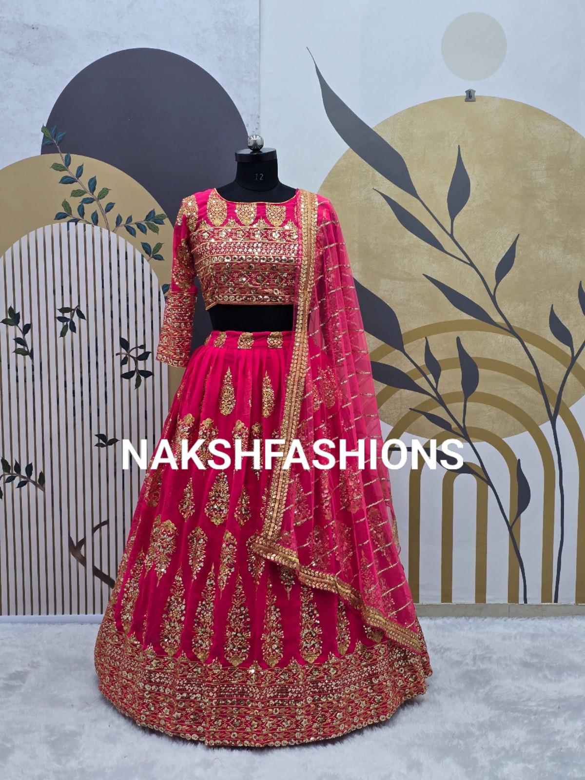 Black and pink lehenga choli online