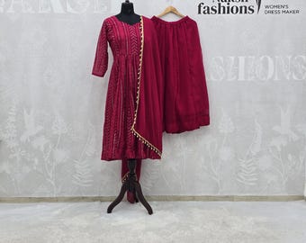 Georgette Anarkali with Embroidery Work, Indian Wedding Outfit, Salwar Kameez, Festive Wear