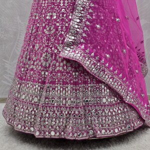 Pink Georgette Lehenga Choli Bridal Ethnic Dress, Wedding Festive Wear, Gift for Bridesmaids image 8