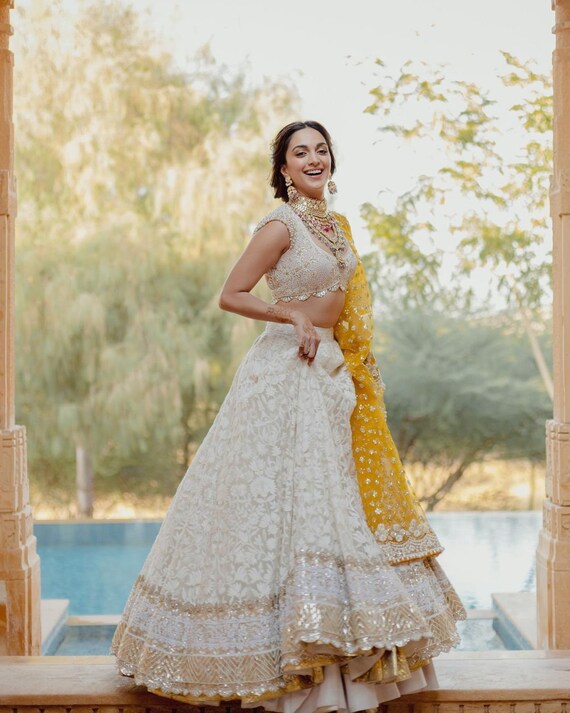 White lehengas online cheap