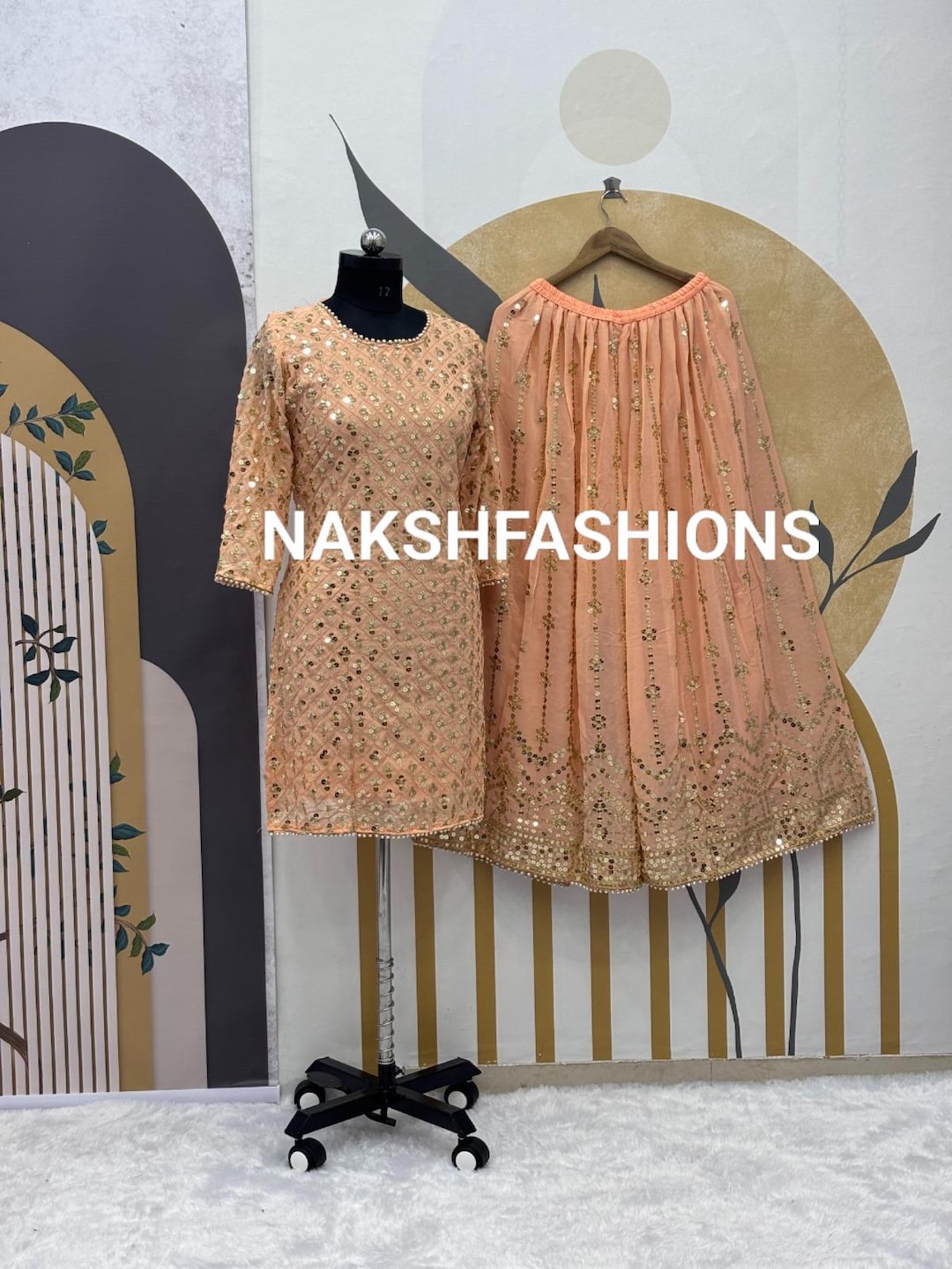 Women Kurta and Palazzo Set Georgette