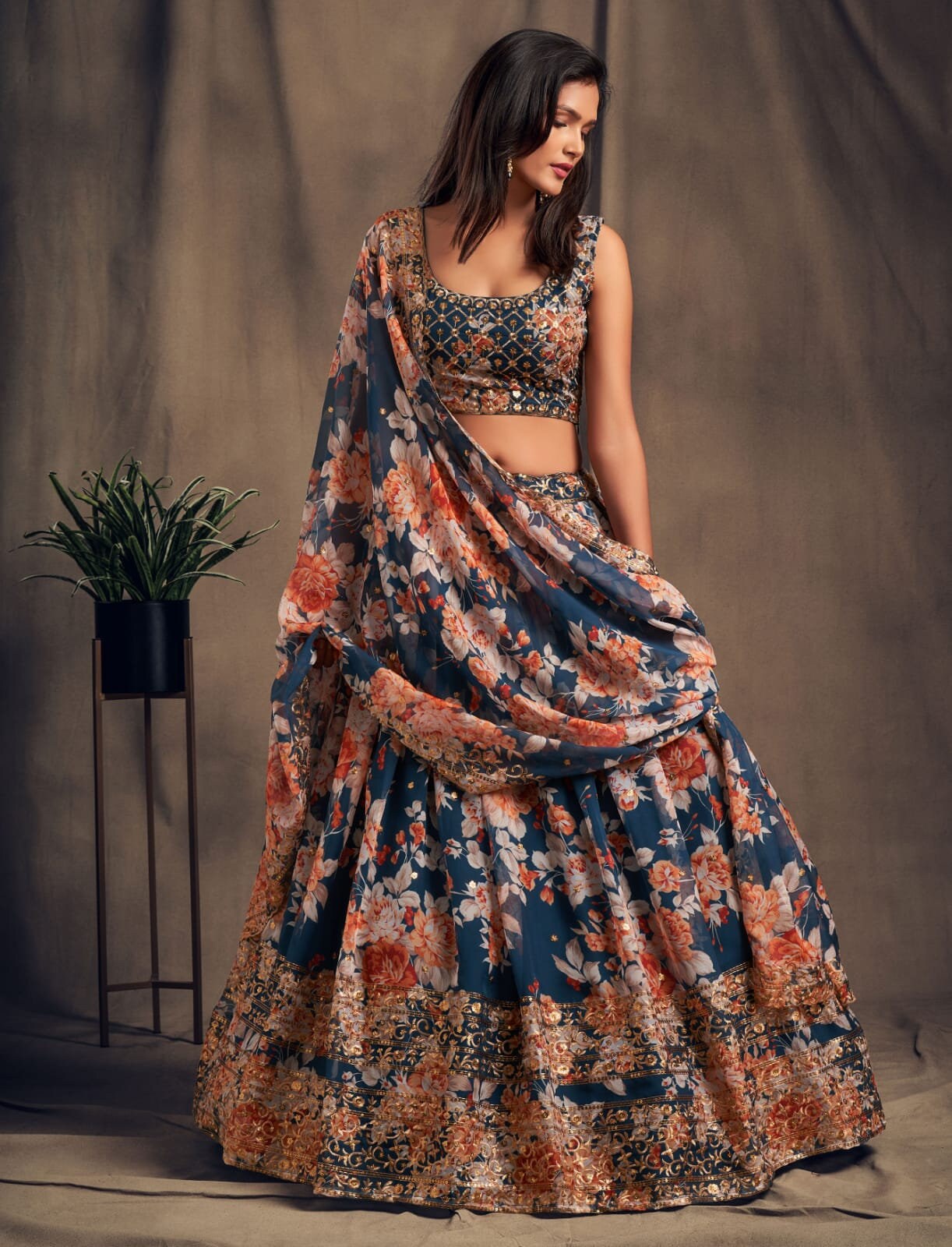 Blue Lehenga Choli for Women With Dupatta Indian Designer - Etsy