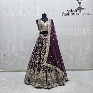 Embroidered Sequin Dola Silk Lehenga Choli: Indian Wedding Dress