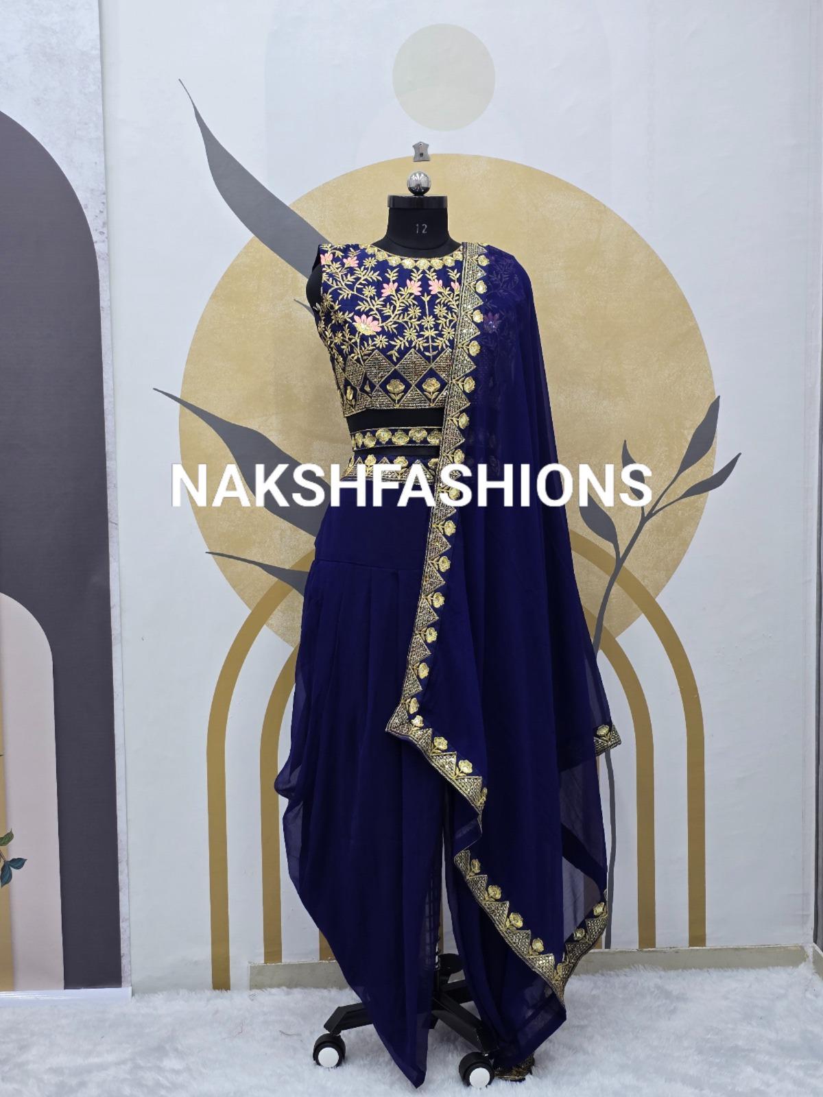 is ken's blue cheese dressing keto friendly Royal Blue sequence lehriya Indo western Dress – Kuberakshi