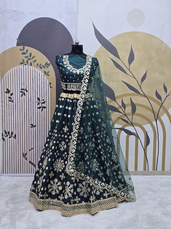 green emerald velvet dress Green Colour Gown Indian Designer Wedding Gown Indian Wedding Wear Rea –  ManMohit Fashion