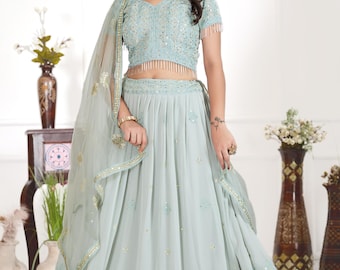 Elegant Georgette Lehenga Choli Embroidery for Weddings, Festivals, Gift for Brides and Women