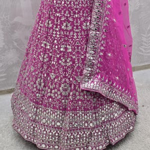 Pink Georgette Lehenga Choli Bridal Ethnic Dress, Wedding Festive Wear, Gift for Bridesmaids image 7