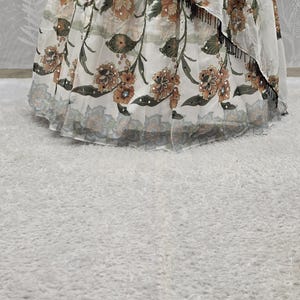 White Tabby Silk Lehenga with Embroidered Blouse, Weddings & Festivals, Elegant Gift for Bridesmaids image 10