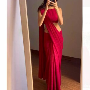Georgette Party Wear Saree With Thread Work and Georgette Blouse for ...