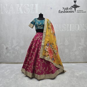 Pink Lehenga Choli, Beautiful Embroidery Work Lehenga, Sequins Lehenga Choli With Organza Dupatta, Indian Wedding Wear, Ethnic Party Wear
