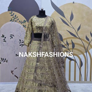 Attractive Gold Lehenga Choli For Women Indian Party Wear Readymade Lengha Choli Designer Wedding,Sangeet,Bridesmaids,Mahendi Ghagra Choli