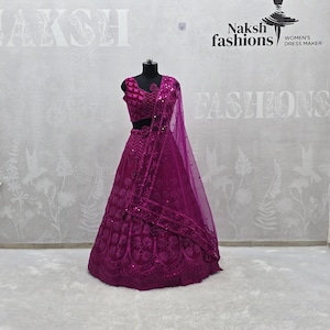 Pink Kasturi Silk Lehenga Choli: Embroidery & Sequin Dupatta, Wedding Reception Wear
