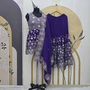 Embroidery Purple Georgette Salwar Kameez With Georgette And Embroidery  Sequence Work Dupatta For Women And Girls, Ethnic Wear