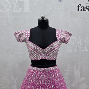 Pink Georgette Lehenga Choli Bridal Ethnic Dress, Wedding Festive Wear, Gift for Bridesmaids image 3