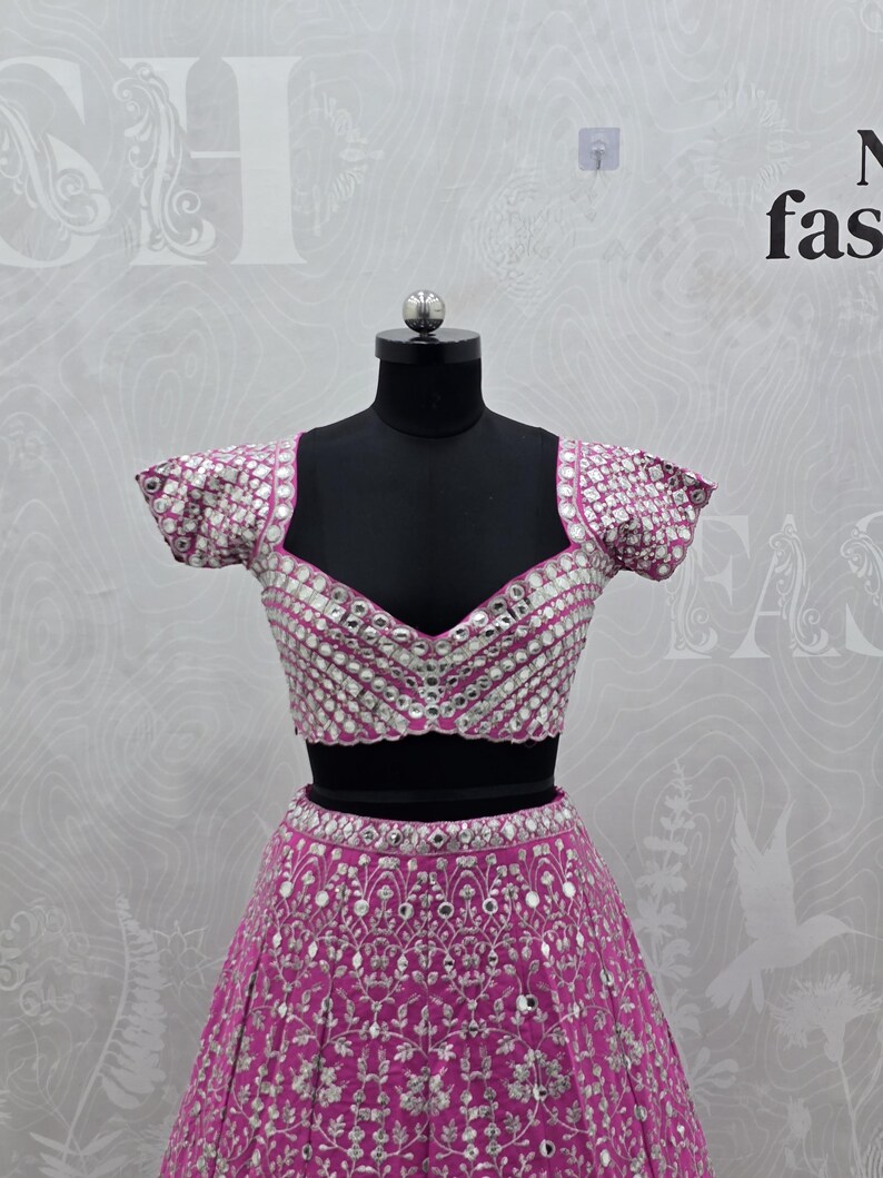 Pink Georgette Lehenga Choli Bridal Ethnic Dress, Wedding Festive Wear, Gift for Bridesmaids image 3
