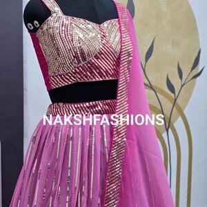 Mint Pure Viscose Georgette Lehenga Choli