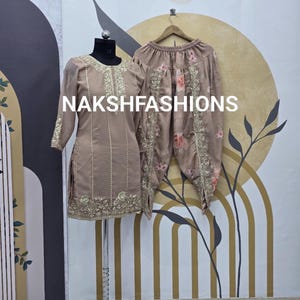 Georgette Punjabi Suit: Embroidery Sequence Dhoti, Wedding Ethnic Wear