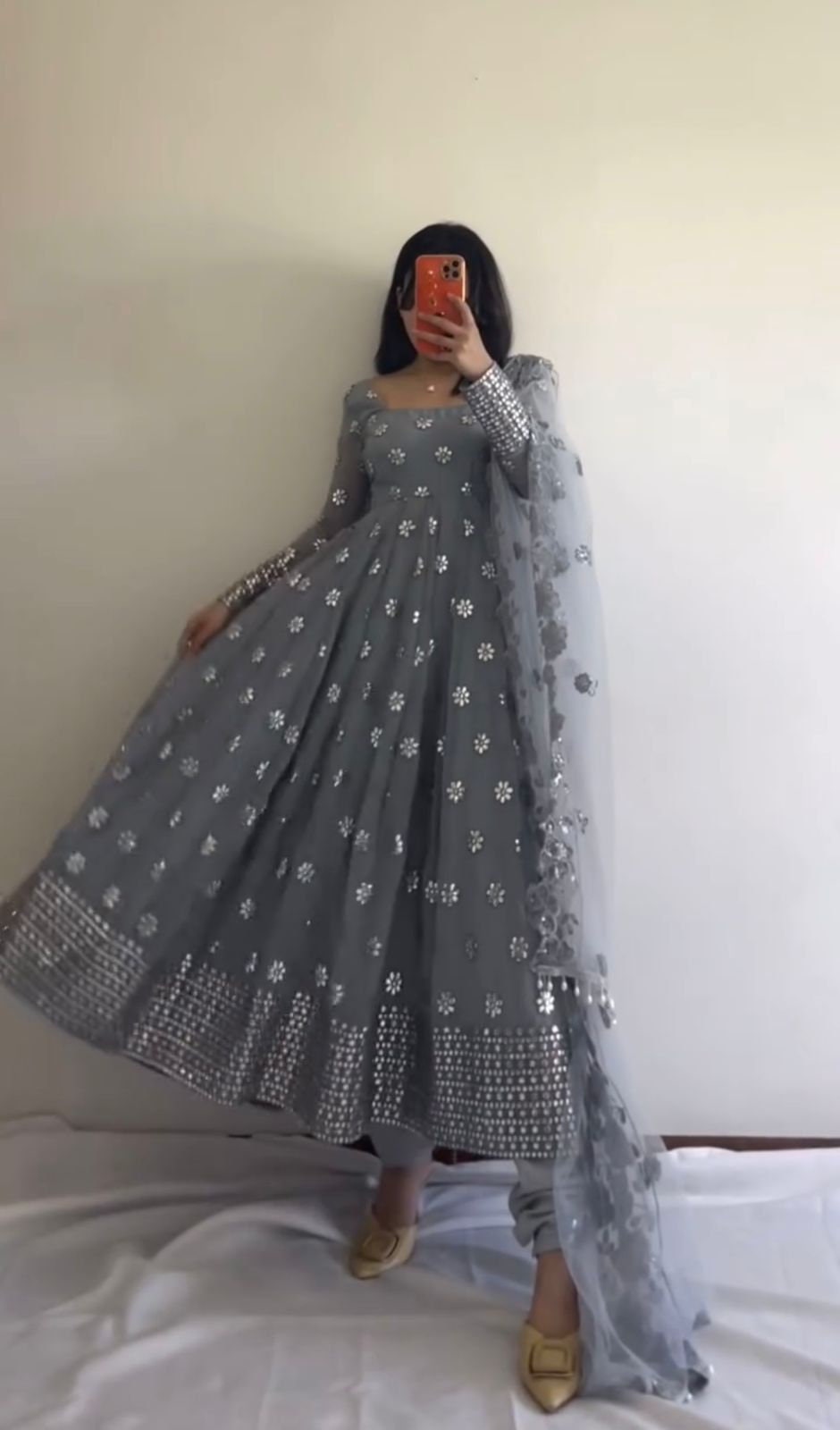 Maroon Rayon New Disgner Long Gown With Dupatta – PakkaDhaga