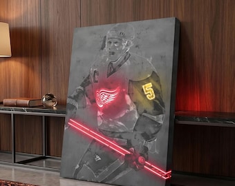 Nicklas Lidstrom Detroit Red Wings Print, NHL Legend Poster, Framed Hockey Wall Decor, Sports Fan Gift