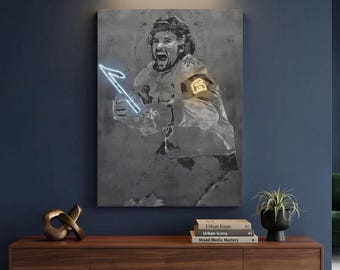 Mark Stone Hockey Print, Vegas Golden Knights Wall Decor, NHL Inspired Canvas Artwork Gift