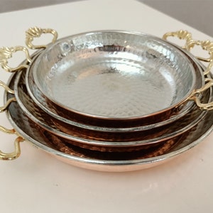 Handmade Copper Pan, Frying Pan, Omelette Pan, Copper Pan, Handmade Pan, Kitchenware, Turkish Copper Pan Set, 4 Pieces