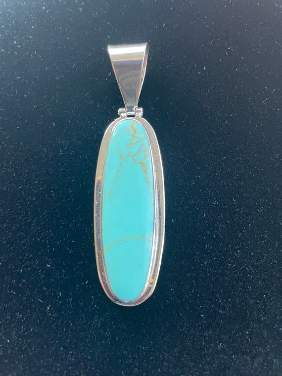 Turquoise and Sterling Silver Pendant - image 2