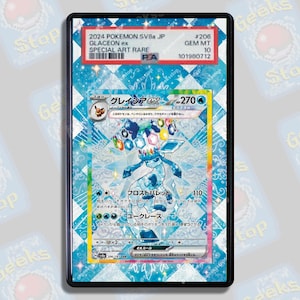 Glaceon ex SAR PSA Beckett CGC | Extended Art Display Case for Pokemon TCG Prismatic Evolutions or Terastal Festival
