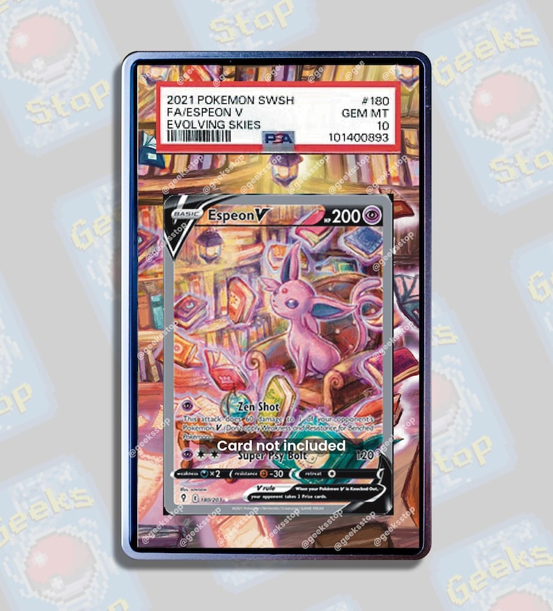 Espeon V Alt Art | PSA CGC Beckett Extended Art Display Case for Graded Pokemon Card