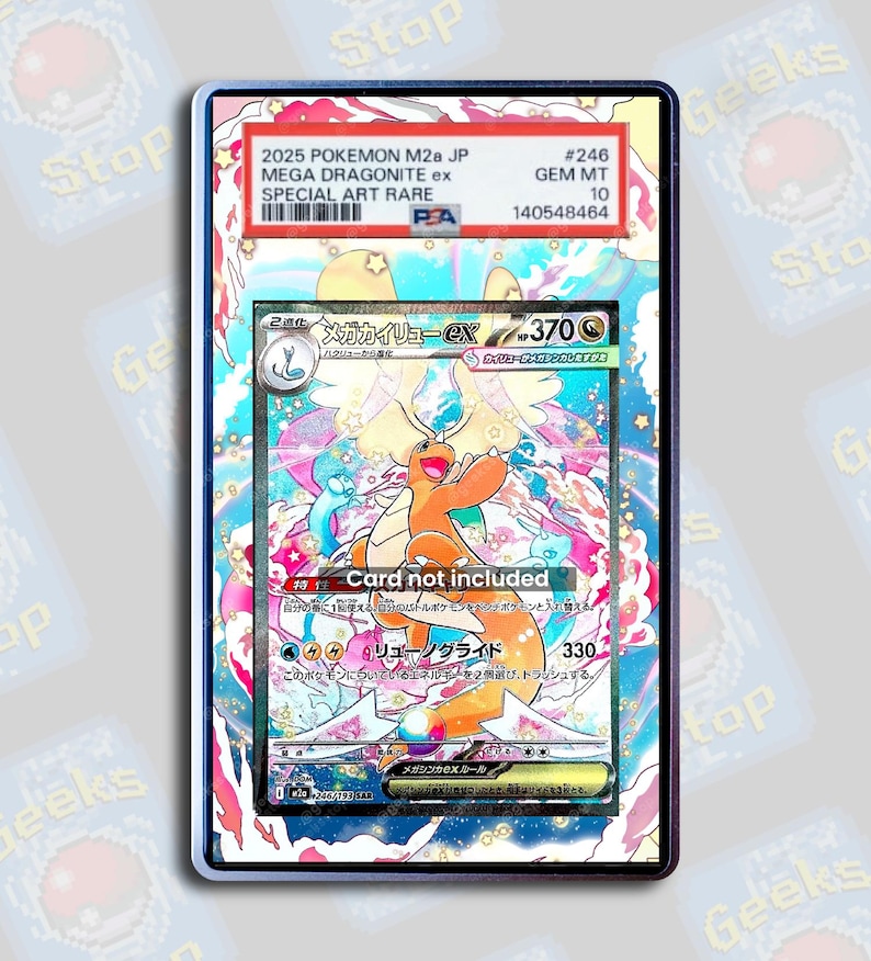 Mega Dragonite X ex SAR PSA TAG Beckett | Extended Art Display Case for Graded Card