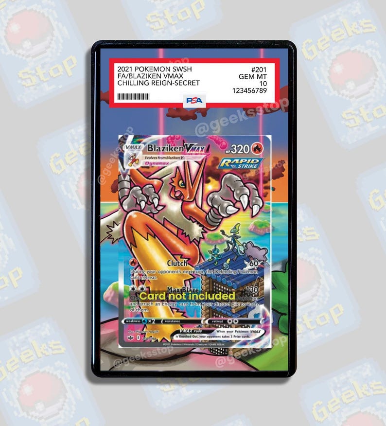 Blaziken VMAX Alt Art PSA BGS | Display Case Extended Art for Graded Pokemon Card