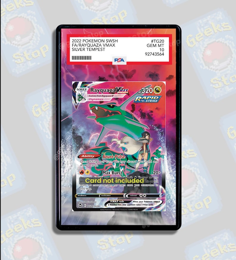 Rayquaza VMAX TG20 PSA CGC Beckett | Große Kunst Vitrine für Pokemon Karte Bild 1