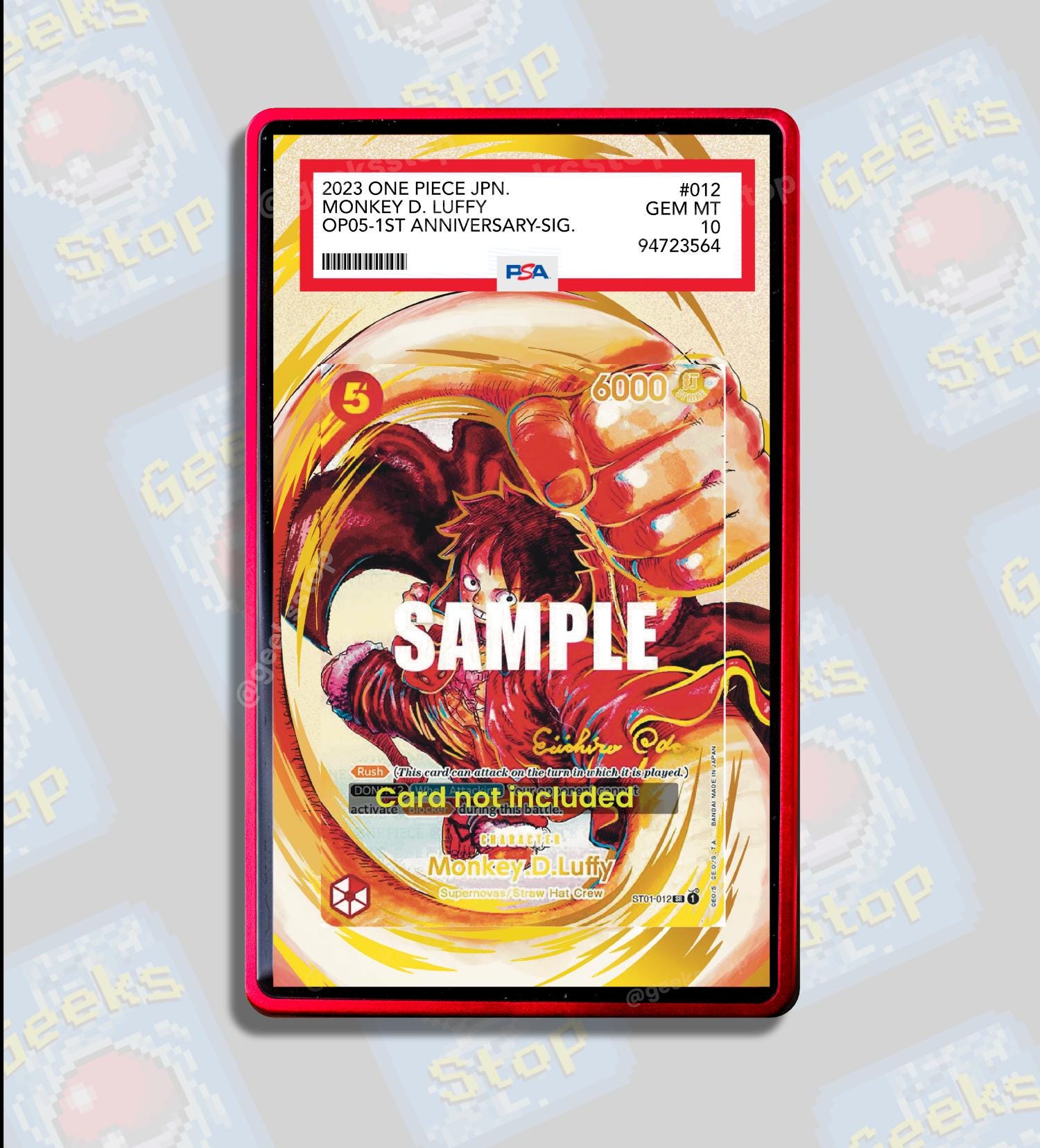 Luffy Oda Signature BGS PSA | Extended Art Display Case for Graded