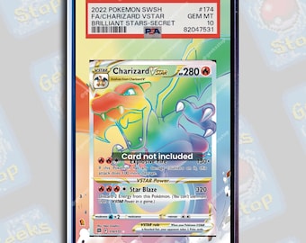 Charizard VSTAR Rainbow PSA TAG Beckett | Vitrine de Arte Estendida para Cartas Pokémon
