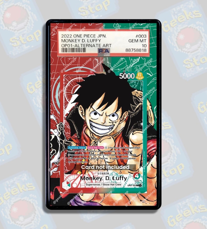 Monkey D Luffy Alt Leader PSA Beckett | Extended Art Display Case for Graded One Piece Card