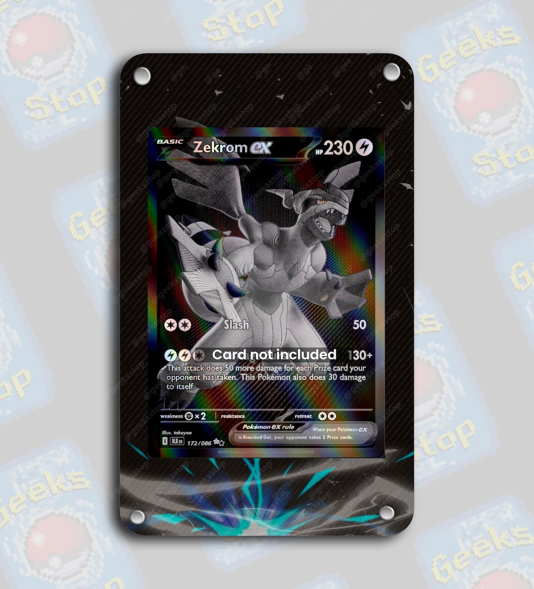 Zekrom Ex BWR | Extended Art Display Case for Pokemon Card - Etsy