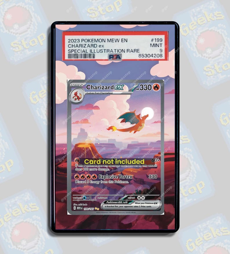 Charizard ex 151 PSA CGC Beckett | Extended Art Display Case for Pokemon Card