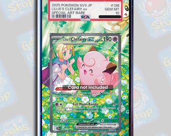 Lillie’s Clefairy ex SAR PSA Beckett TAG | Extended Art Display Case for Pokemon Card