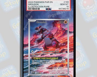 Groudon IR PSA TAG Beckett | Utökat konstdisplayfodral för Pokémonkort