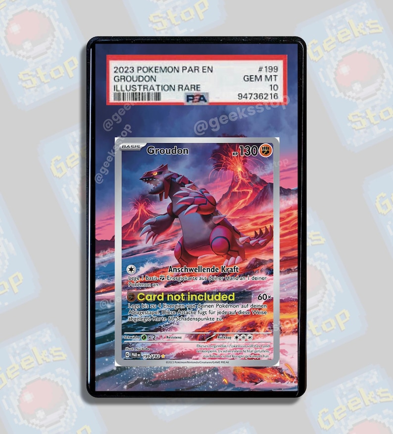 Groudon IR PSA TAG Beckett | Extended Art Display Case for Pokemon Card